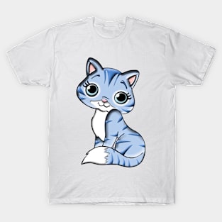 Cute blue cat / kitten T-Shirt